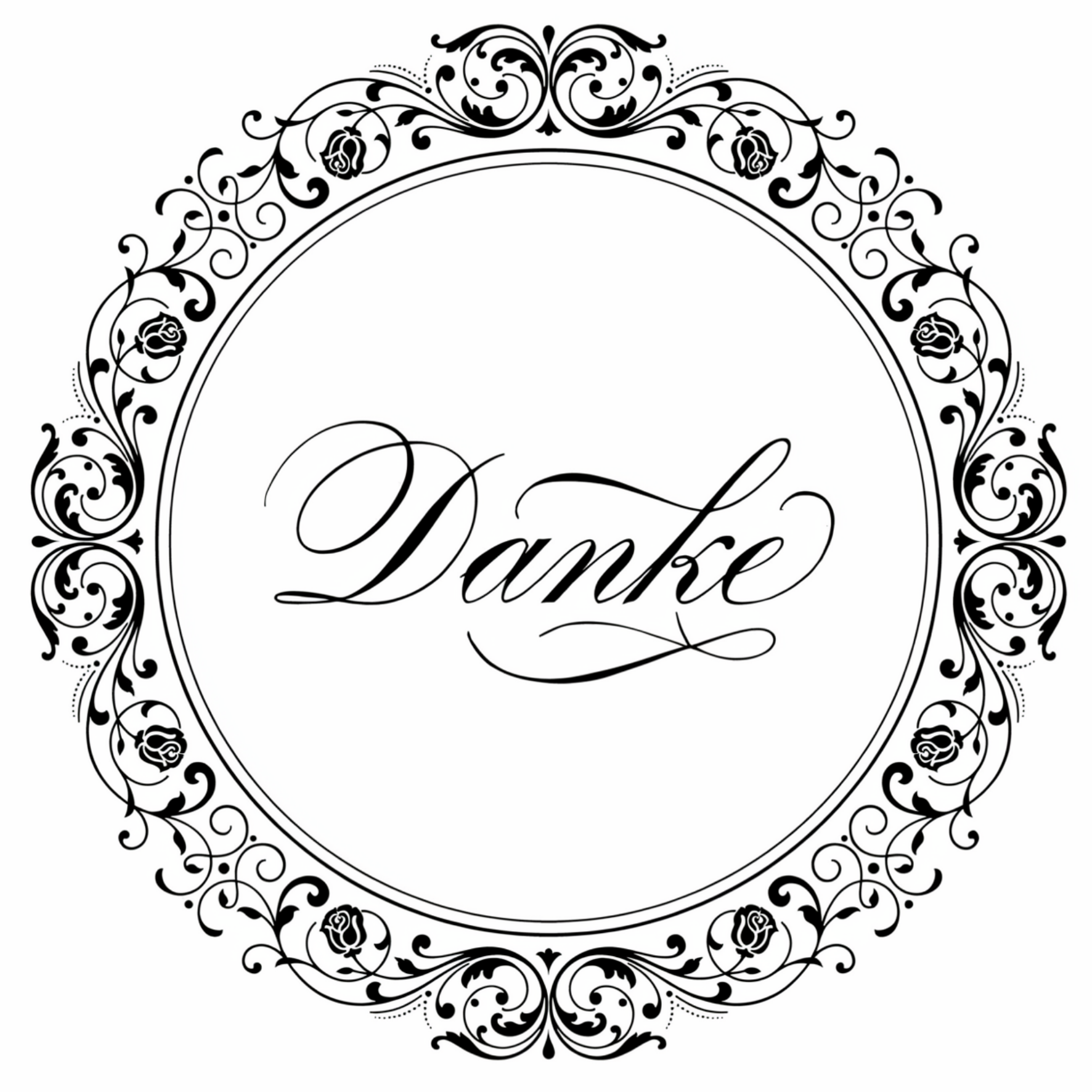 Schiefertafel-Untersetzer “Danke” 20x20cm - Personalisierbares Geschenk mit Ornament, fünf verschiedene Designs wählbar